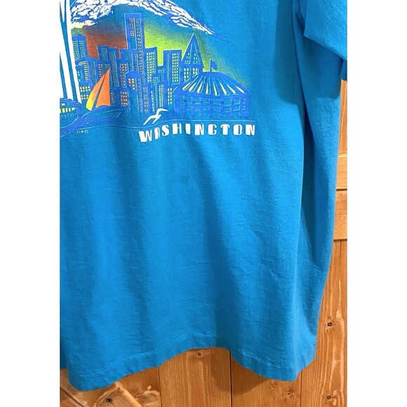 Vintage Seattle Single Stitch T-Shirt Made in USA Space Needle Skyline Size XL - Picture 9 of 10